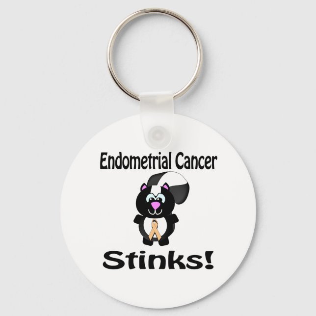 Endometrialer Krebs stinkt Skunk Awareness Design Schlüsselanhänger (Vorderseite)