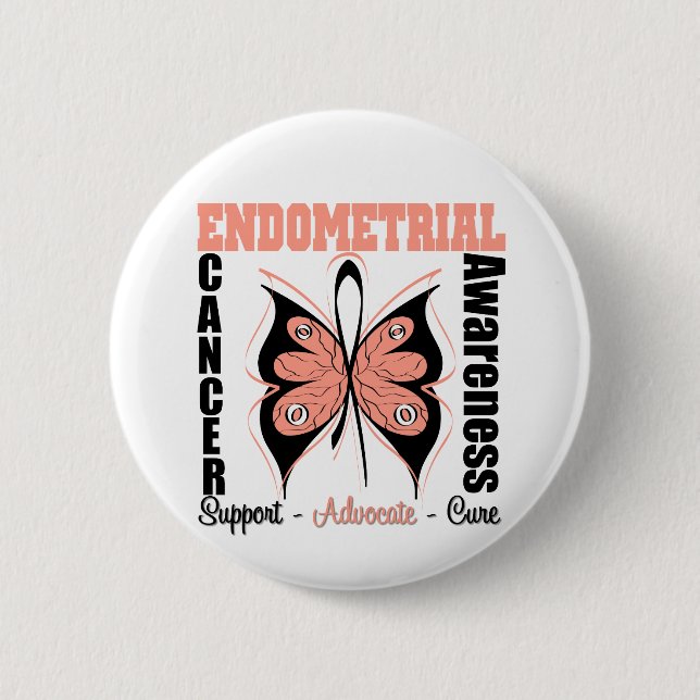 Endometrier Awareness Butterfly Button (Vorderseite)