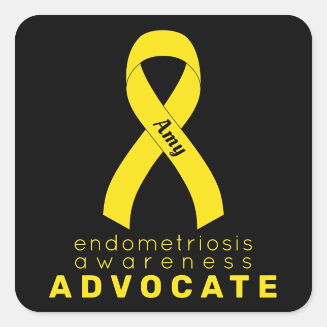 Endometriose Advocate Black Square Sticker (Vorderseite)