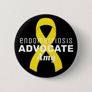 Endometriose Advocate Ribbon Black Button