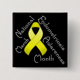 Endometriose Awareness Montag Square Dark Button