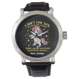 Endometriose-Bewusstsein Starker Einhorn-Krieger  Armbanduhr