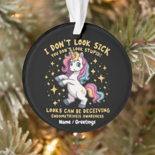 Endometriose-Bewusstsein Starker Einhorn-Krieger Ornament
