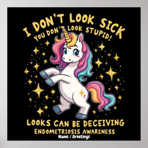 Endometriose-Bewusstsein Starker Einhorn-Krieger Poster