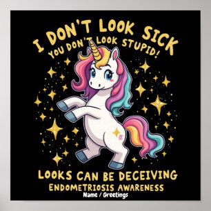 Endometriose-Bewusstsein Starker Einhorn-Krieger Poster