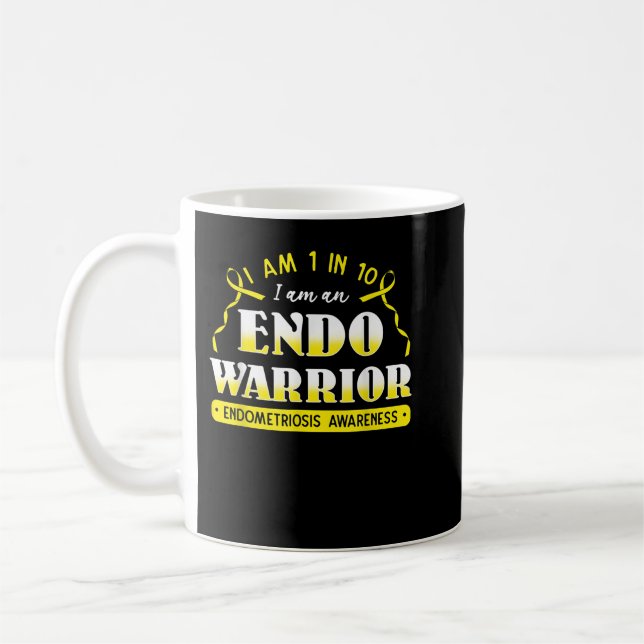 Endometriose Gelbe Ribbon Uterus Kaffeetasse (Links)