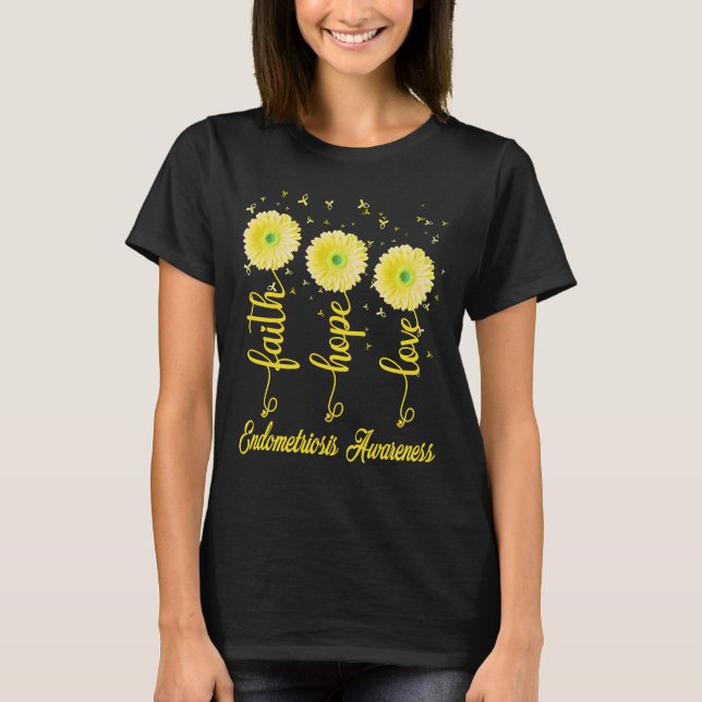 Endometriose Glauben hoffen Liebe daisy Blume T-Shirt (Vorderseite)