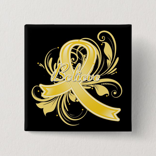 Endometriose glaubt Blüh Ribbon Button (Vorderseite)