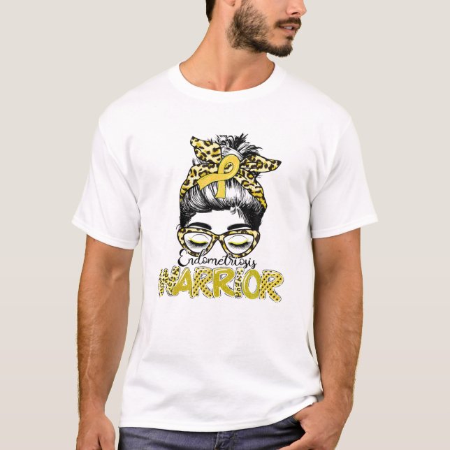 Endometriose Warrior Messy Bun T-Shirt (Vorderseite)