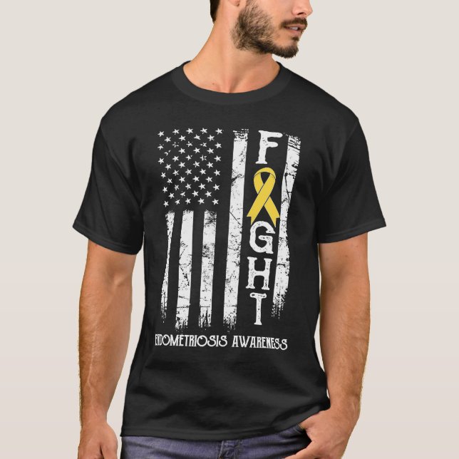 Endometriose-Warrior US-Flagge T-Shirt (Vorderseite)