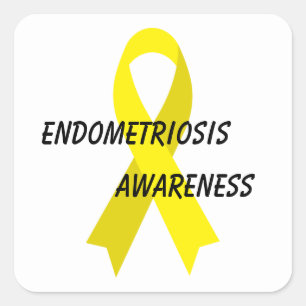 Endometriose Yellow Awareness Ribbon von Janz Quadratischer Aufkleber