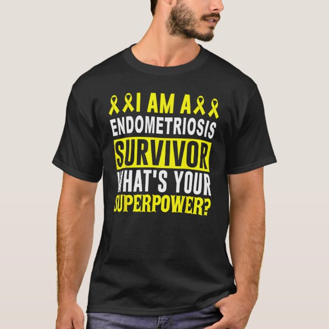 Endometriosis Awareness Survivor Yellow Ribbon Sup T-Shirt (Vorderseite)