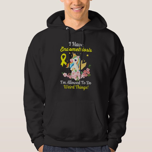 Endometriosis Awareness  Unicorn Yellow Ribbon Sup Hoodie (Vorderseite)