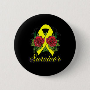 Endometriosis-Überlebend-Rosegrunge-Tätowierung Button