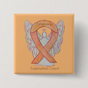 Endometriumkarzinom Pfirsichfarben Button
