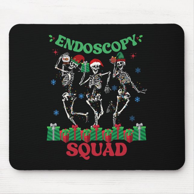 Endoscopy Nurse Squad Christmas Skeleton Dancing G Mousepad (Vorne)