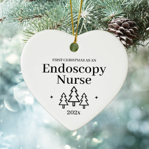 Endoskopie-Krankenschwester erstes Weihnachtsbauma Keramik Ornament