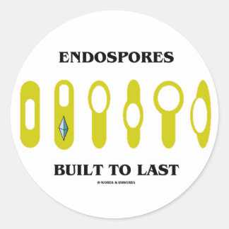 Endospores, bis zuletzt gebaut (bakterielle Einste Runder Aufkleber