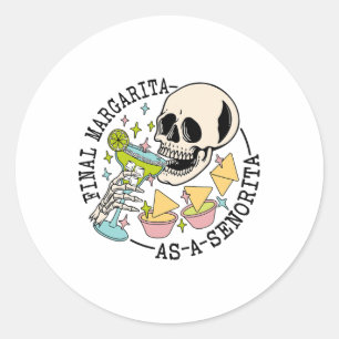 Endspiel Margarita als Senorita Skull Team Bridge Runder Aufkleber