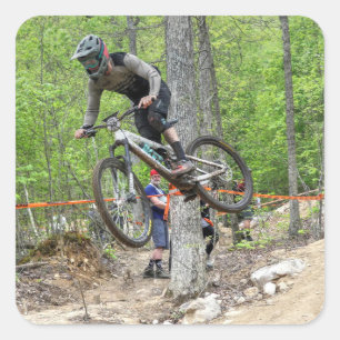 Enduro Mountain Bike Race Quadratischer Aufkleber