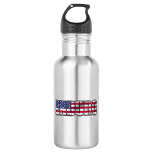 Enduro Mountain Biking Amerikanische Flagge Edelstahlflasche
