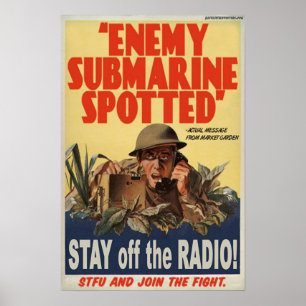 Enemy Submarine Gepunktet Poster