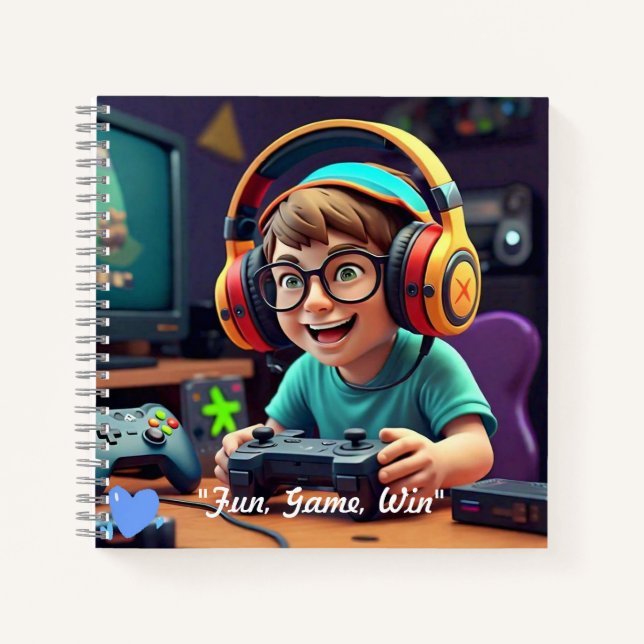 "Energetic 3D Gamer" Notizbuch (Vorderseite)