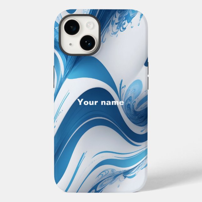 Energetic Blue für Sportfans Case-Mate iPhone Hülle (Rückseite)