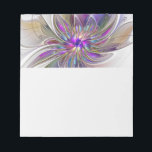 Energetic, Colorful Abstract Fractal Art Flower Notizblock<br><div class="desc">A multicolored powerful fantasy flower,
unique floral fractal art.
Design for your notepad and more.</div>
