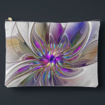 Energetic, Colorful Abstract Fractal Art Flower Zubehörtasche<br><div class="desc">A multicolored powerful fantasy flower,
unique floral fractal art.
Design for your cosmetic bag and more.</div>
