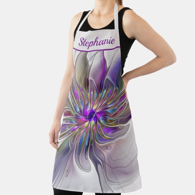 Energetic, Colorful Abstract Fractal Flower Name Schürze (InSitu)