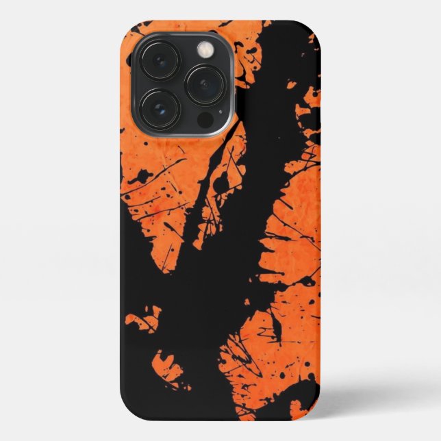 Energetic Fusion: The Orange and Black Design iPhone Hülle (Rückseite)