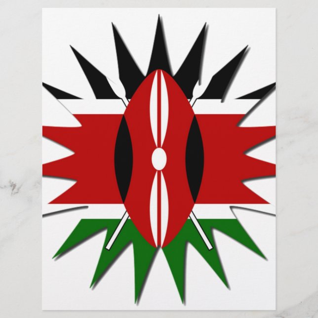 Energetic Kenyan National Flag Star Illustration (Vorderseite)
