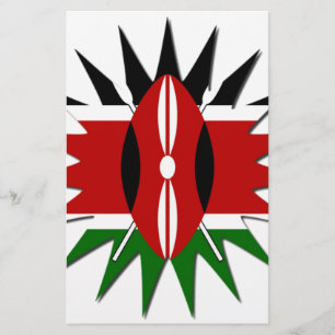 Energetic Kenyan National Flag Star Illustration