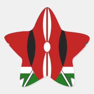 Energetic Kenyan National Flag Star Illustration Stern-Aufkleber