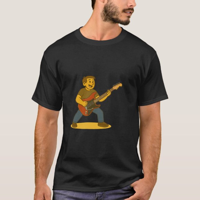 Energetic man playing guitar T-Shirt (Vorderseite)