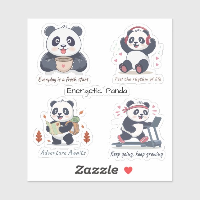 Energetic Panda Collection Aufkleber (Blatt)