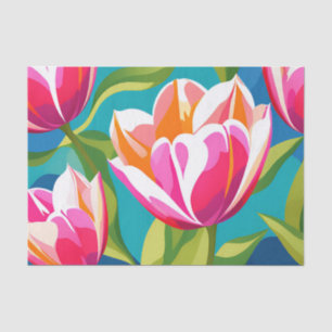 Energetic Tulip Bold Pop Art Seidenpapier