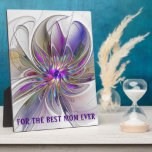 Energetische, Abstrakte Fraktal Blume Beste Mama Fotoplatte<br><div class="desc">Eine vielfarbige,  kraftvolle Fantasy-Blume,  ein einzigartiges Fraktal,  Design für Ihre Tischplatte und vieles mehr. Passen Sie das Produkt an,  indem Sie mithilfe der Textvorlage Ihren eigenen Text oder Namen hinzufügen. Sie können dies auch löschen.</div>
