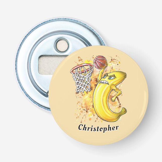 Energetische Banana Slam Dunk Fruitarian Power Pop Flaschenöffner (Vorderseite)