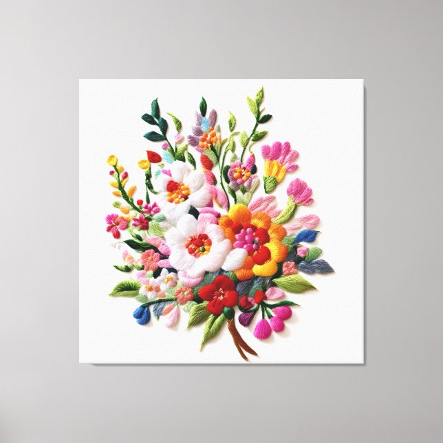 Energetische Blütenmauer Dekoration Leinwanddruck (Vorderseite)