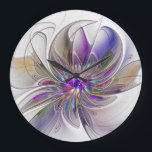Energetische, farbenfrohe Abstrakte Fraktal Kunst  Große Wanduhr<br><div class="desc">Eine bunte,  kraftvolle Fantasie-Blume,  einzigartiges Blumenmuseum Art.</div>