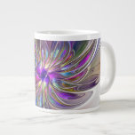 Energetische, farbenfrohe Abstrakte Fraktal Kunst Jumbo-Tasse<br><div class="desc">Eine bunte, kraftvolle Fantasy-Blume, einzigartiges Blumenmuseum Art.Design für Ihre gigantische Kaffee-Tasse und vieles mehr.</div>