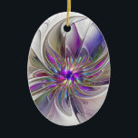 Energetische, farbenfrohe Abstrakte Fraktal Kunst  Keramik Ornament<br><div class="desc">Eine bunte,  kraftvolle Fantasie-Blume,  ein einzigartiges Fraktal,  Design für Ihre ovale Keramik Ornament und mehr.</div>