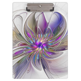 Energetische, farbenfrohe Abstrakte Fraktal Kunst  Klemmbrett