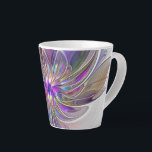 Energetische, farbenfrohe Abstrakte Fraktal Kunst Milchtasse<br><div class="desc">Eine bunte, kraftvolle Fantasy-Blume, einzigartiges Blumenmuseum Art. Design für Ihre späte Tasse und mehr.</div>