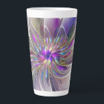 Energetische, farbenfrohe Abstrakte Fraktal Kunst Milchtasse<br><div class="desc">Eine bunte, kraftvolle Fantasy-Blume, einzigartiges Blumenmuseum Art. Design für Ihre späte Tasse und mehr.</div>