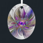 Energetische, farbenfrohe Abstrakte Fraktal Kunst  Ornament Aus Metall<br><div class="desc">Eine bunte,  kraftvolle Fantasie-Blume,  ein einzigartiges Fraktal Art.</div>