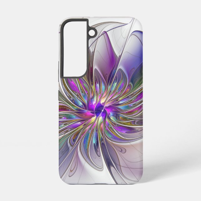 Energetische, farbenfrohe Abstrakte Fraktal Kunst  Samsung Galaxy Hülle (Rückseite)