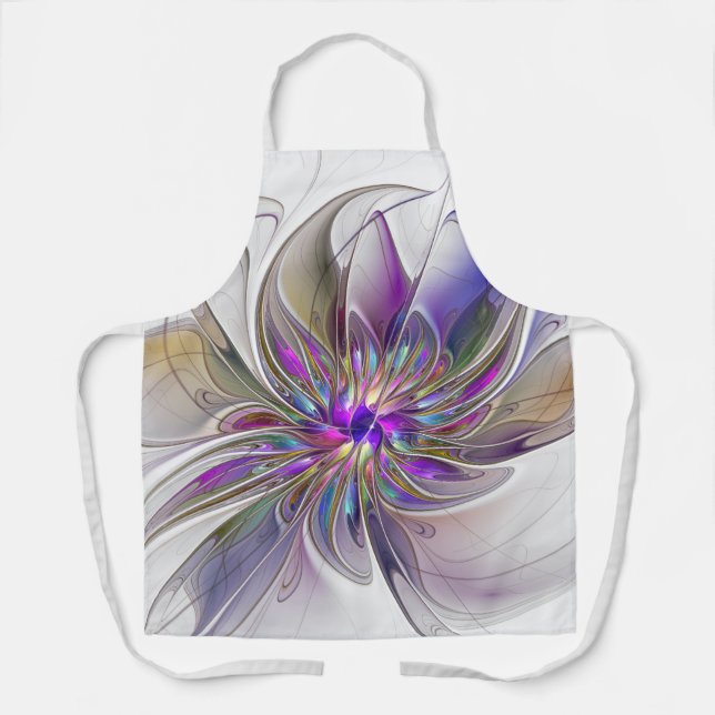 Energetische, farbenfrohe Abstrakte Fraktal Kunst  Schürze (Vorderseite)